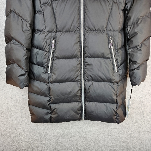 **SOLD***Calvin klein Womens Black Full Zip Coat Sz M Detachable Hood Faux Fur - Picture 6 of 15